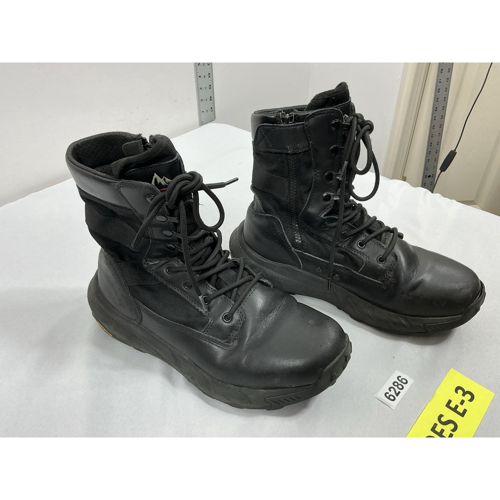 Mens Nortiv 8 Ankle Tactical Hiking Boots Size 9.5 Black Side Zip Lace Up